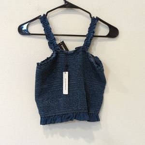NWT chambray crop top Sz XS